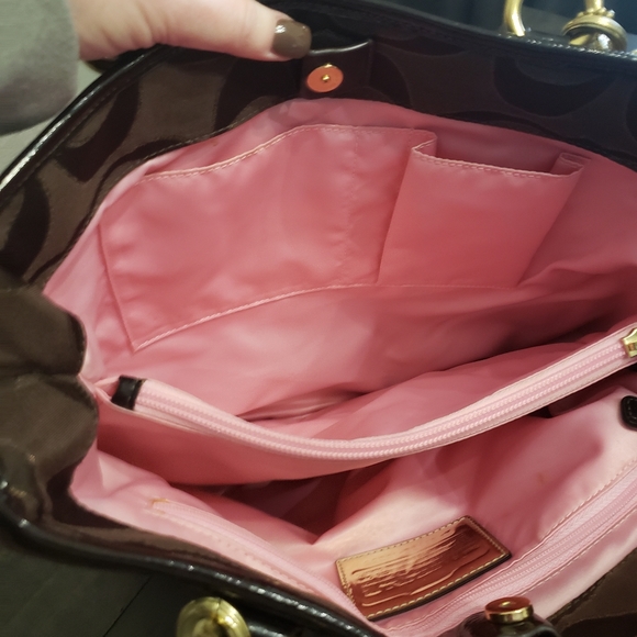 AUTHETIC COACH POPPY LUREX SIGNATURE TOTE BAG PURSE #18355 - Picture 13 of 15